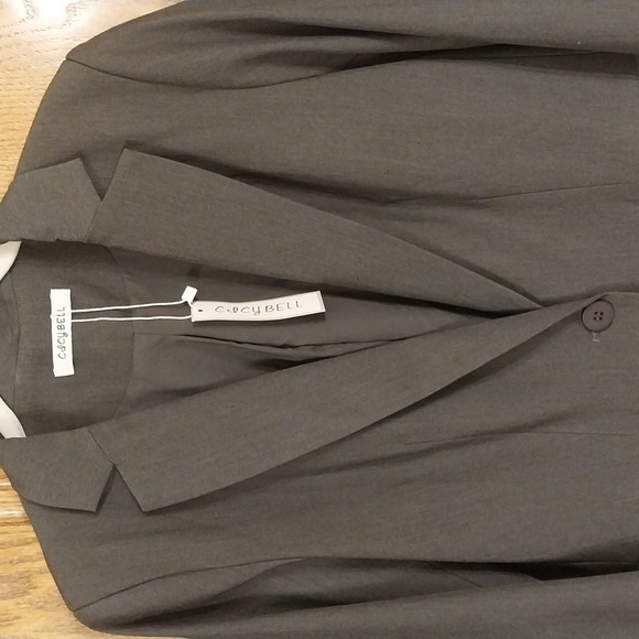 Cicy Bell NWT Women's Blazer Jacket Size Large DK Gray One Button Close Lined - Picture 1 of 10